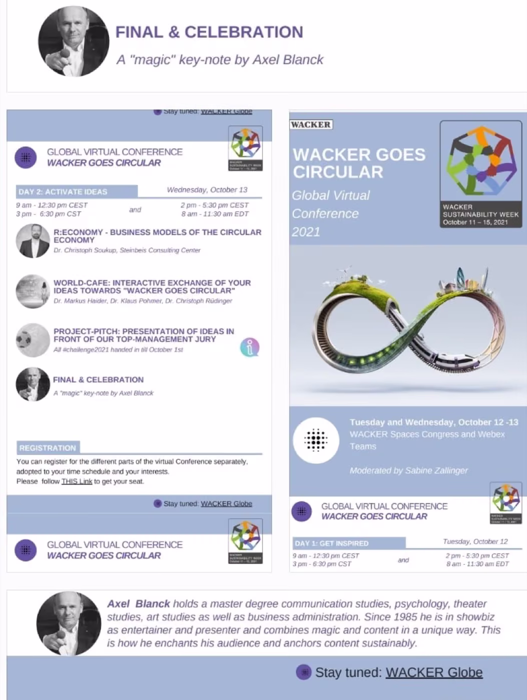 Wacker Chemie Sustainability Week — Online-Keynote, 2 Zeitzonen, 2 Zielgruppen, 1 Message live und online